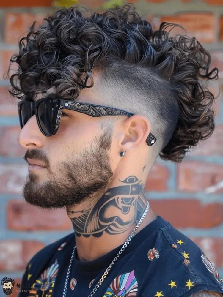 Curly Faux Hawk Mullet