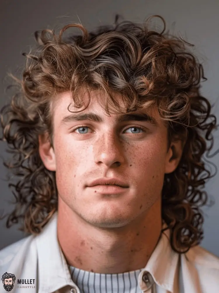 Curly modern mullet