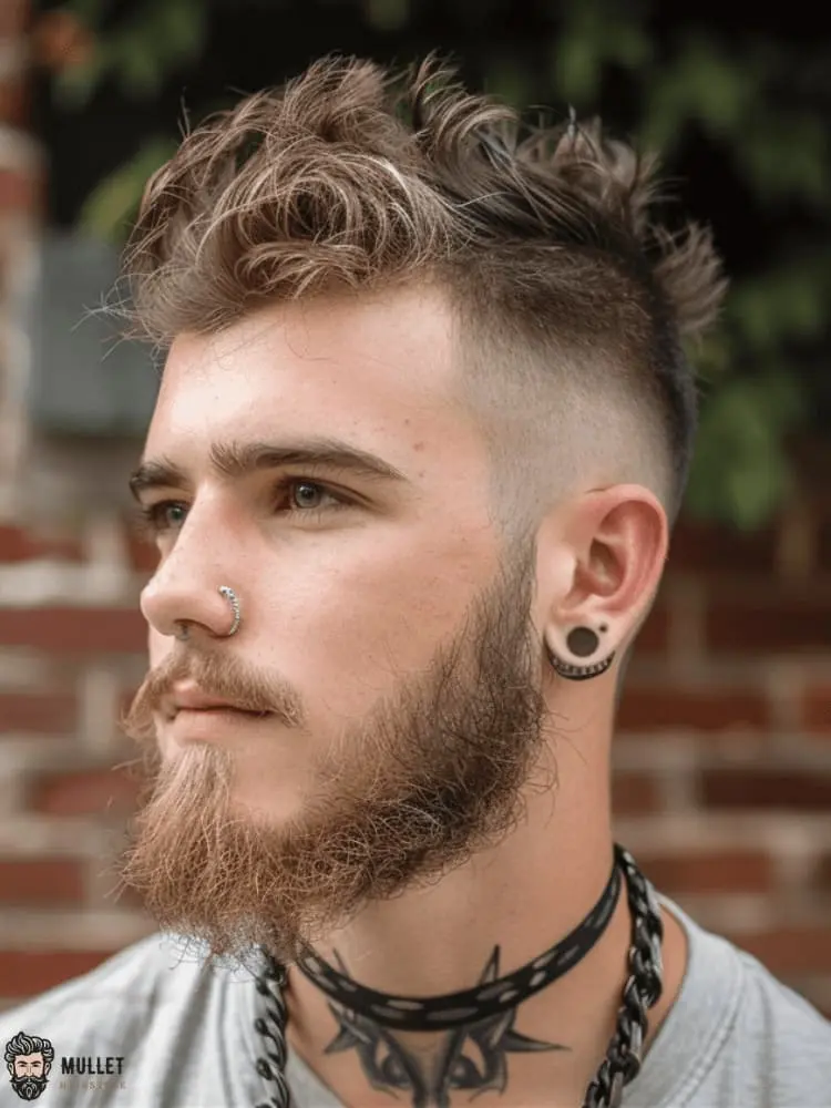 Faux Hawk Mullet fade