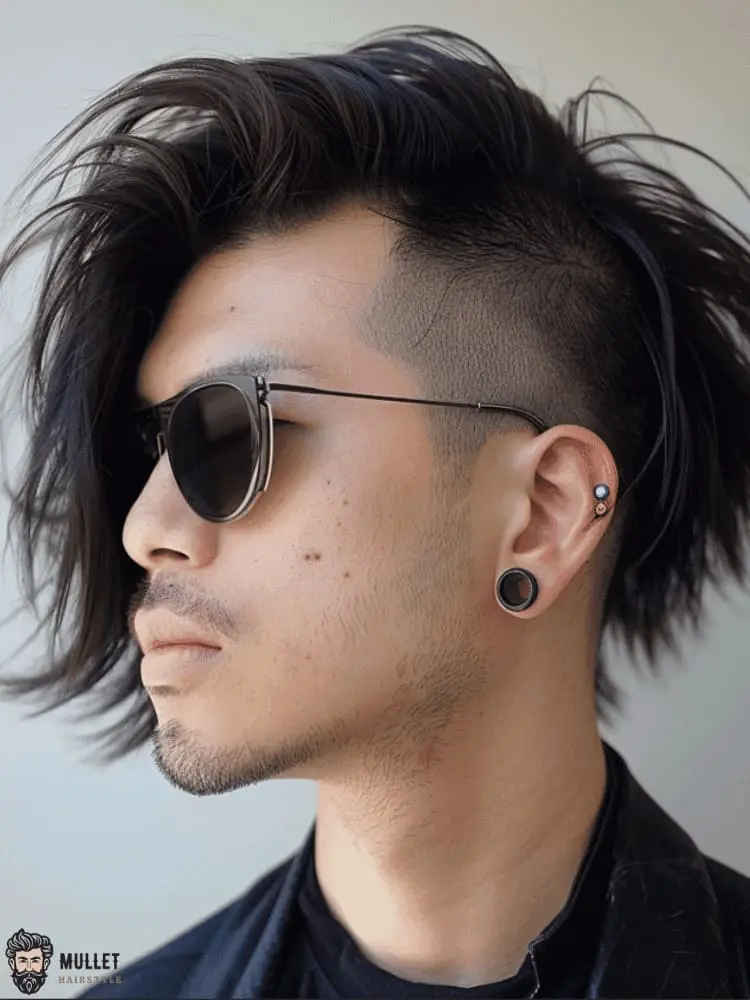 Modern mullet Asian haircut