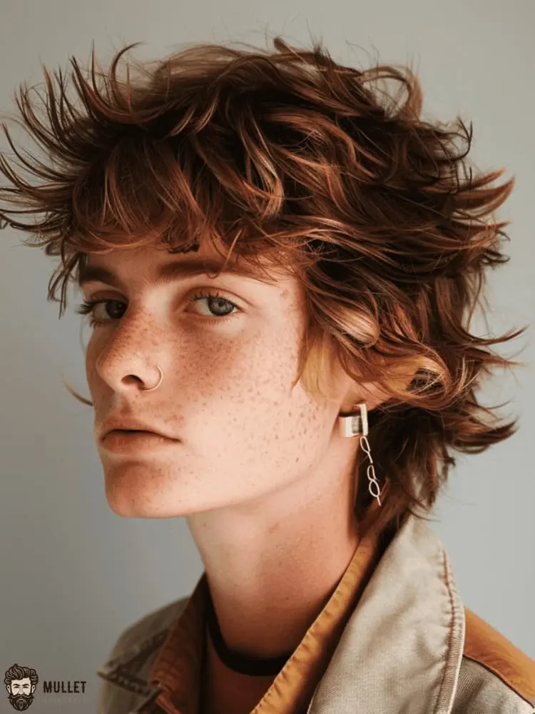 Modern shaggy mullet haircut