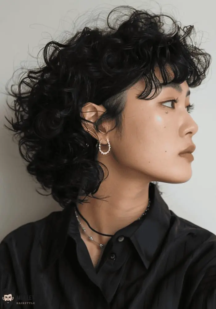 curly Korean mullet