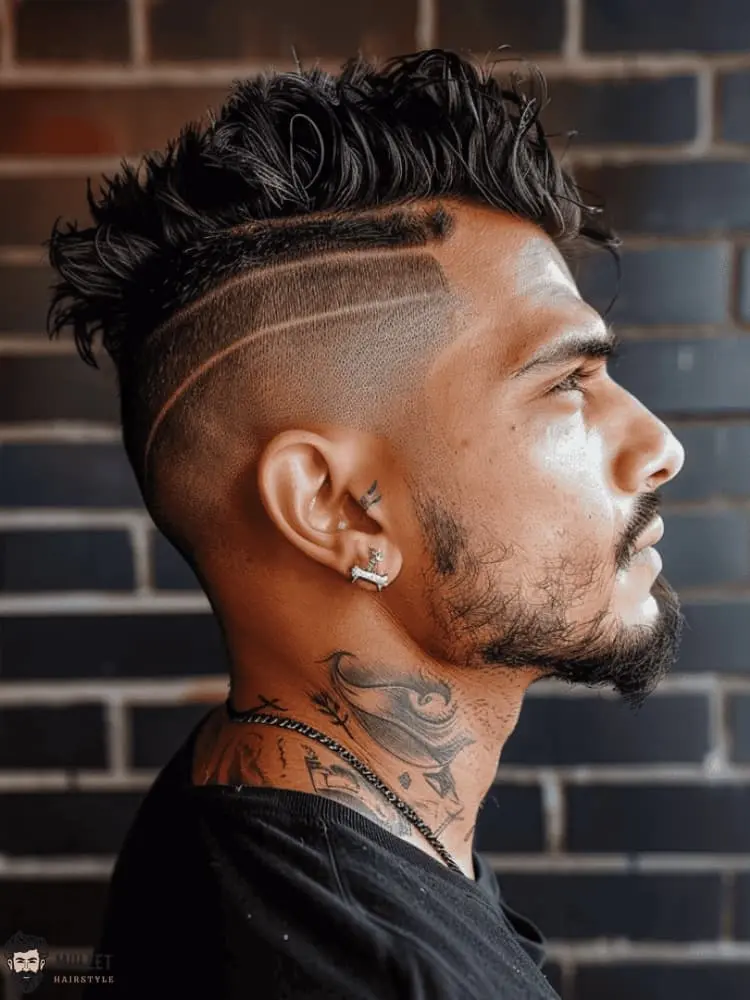 faux hawk fade mullet