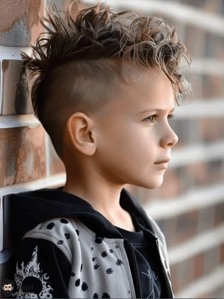 faux hawk mullet boy