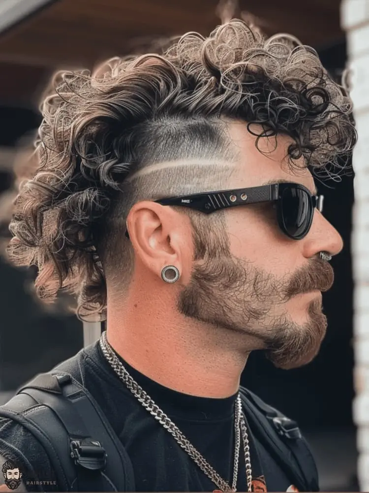 faux hawk mullet curly