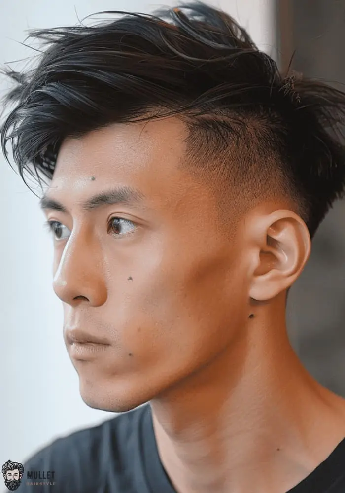 sleek straight Korean mullet